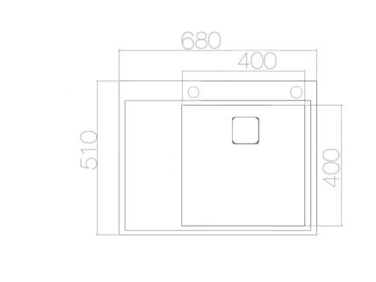 Lav sudopera AS 3327 -  HAND MADE 680x510x230 mm Debljina lima: 1.2 mm Korito može biti levo ili desno sa sifonom 