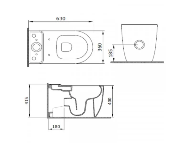 BOCCHI MONOBLOK VENEZIA BTW 1529-004-0129 + 1465-004-0120 CRNI MAT 